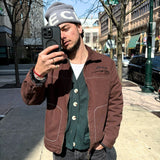 CONTRAST STITCH WORKER STYLE JACKET