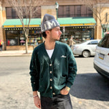ROYAL GREEN MONOGRAM CARDIGAN