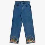 5TH YEAR EXCLUSIVE RELAXED FIT FLORAL EMBROIDERED DENIM