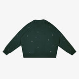 ROYAL GREEN MONOGRAM CARDIGAN