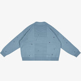 SKY BLUE MONOGRAM CARDIGAN