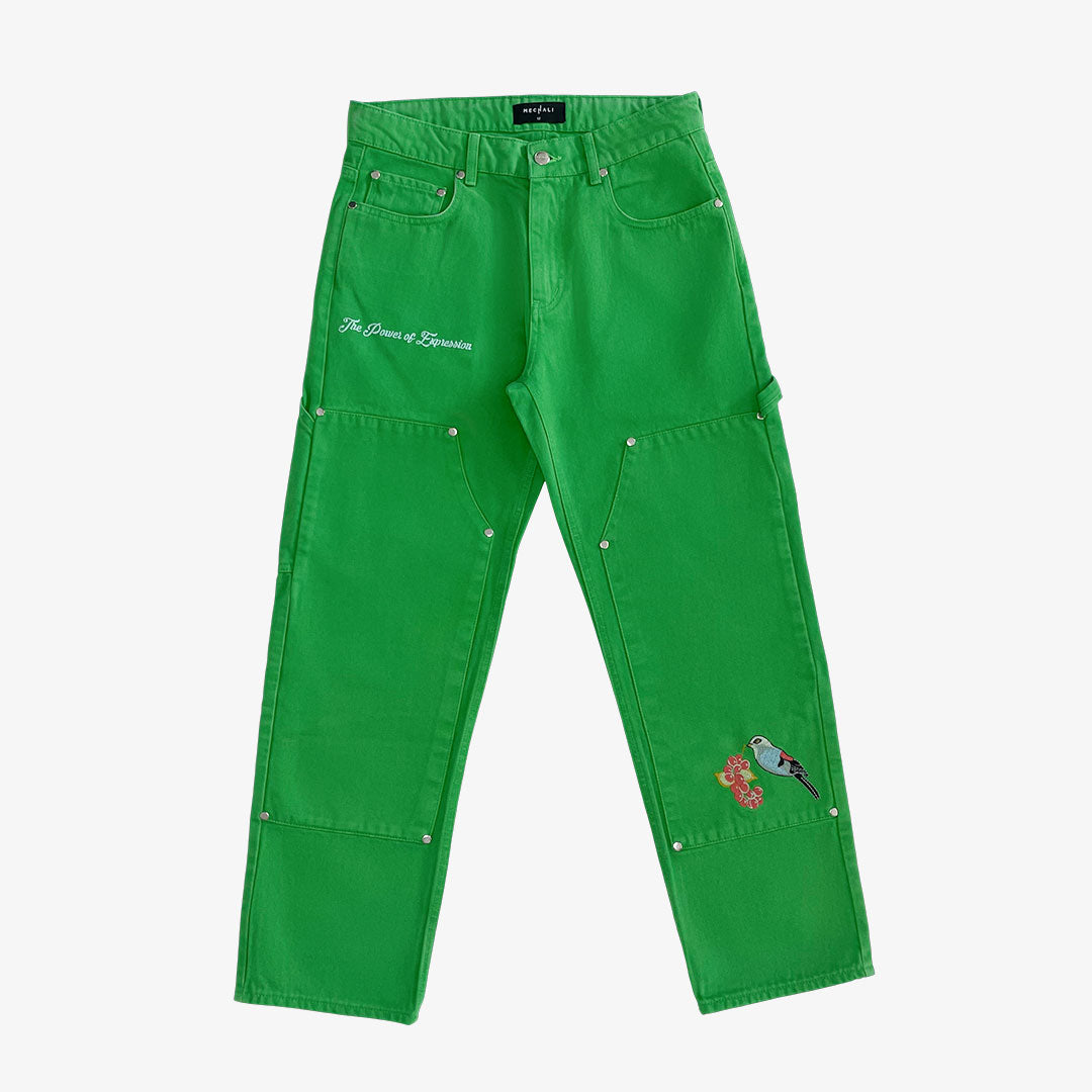Denim Patch Carpenter Pants by SIMKHAI for $100