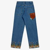 5TH YEAR EXCLUSIVE RELAXED FIT FLORAL EMBROIDERED DENIM