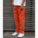 EMBROIDERED CARPENTER DENIM - BURNT ORANGE