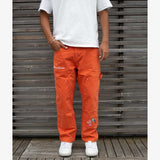 EMBROIDERED CARPENTER DENIM - BURNT ORANGE